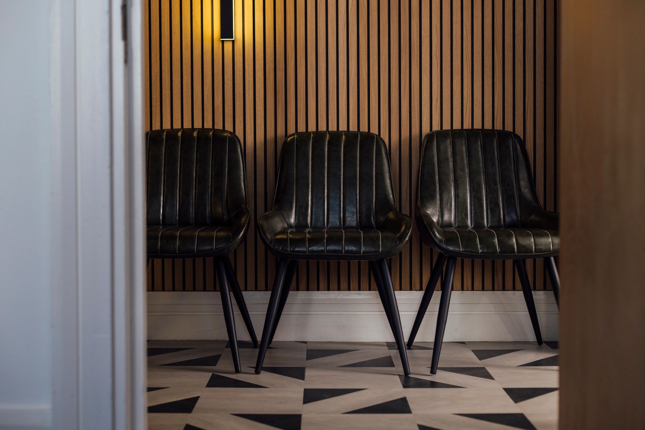 Clean waiting area seating